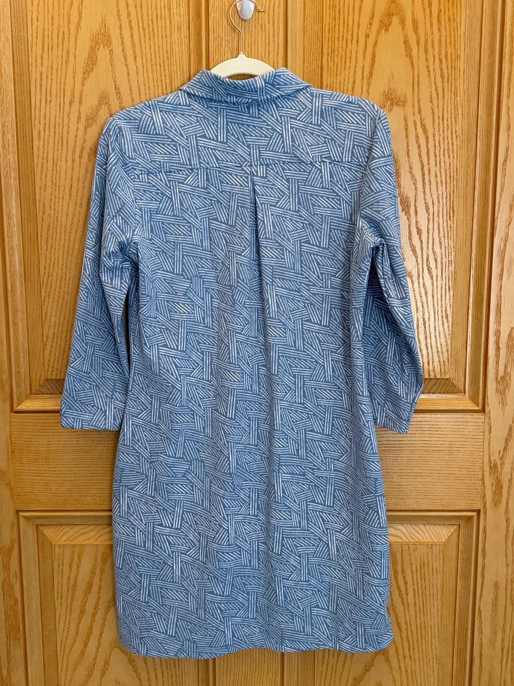 Southern Tide Blue Geometric Midi Shirt Dress - Picture 2 of 5